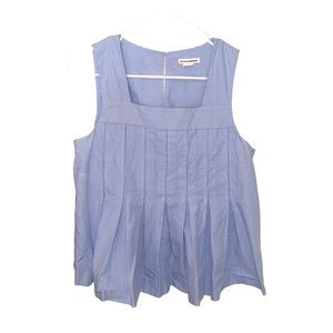 Club Monaco Women’s Sleeveless Pleated Striped Blouse Size Medium